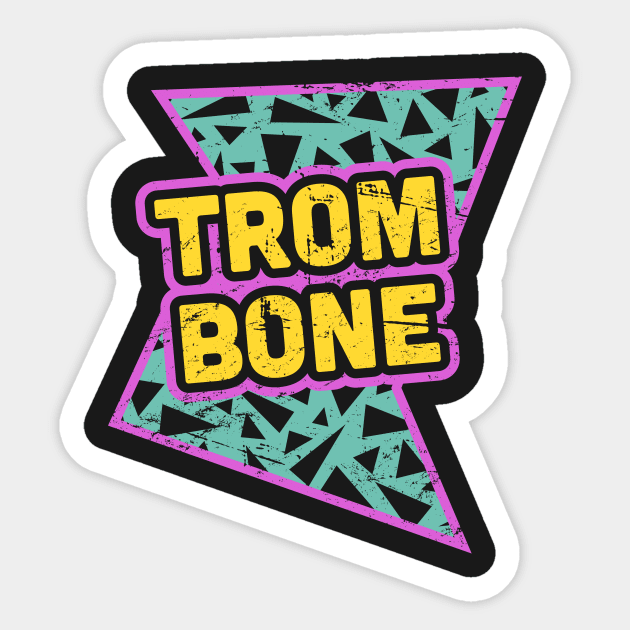 Rad 90s Trombone Pattern | Marching Band Sticker by MeatMan